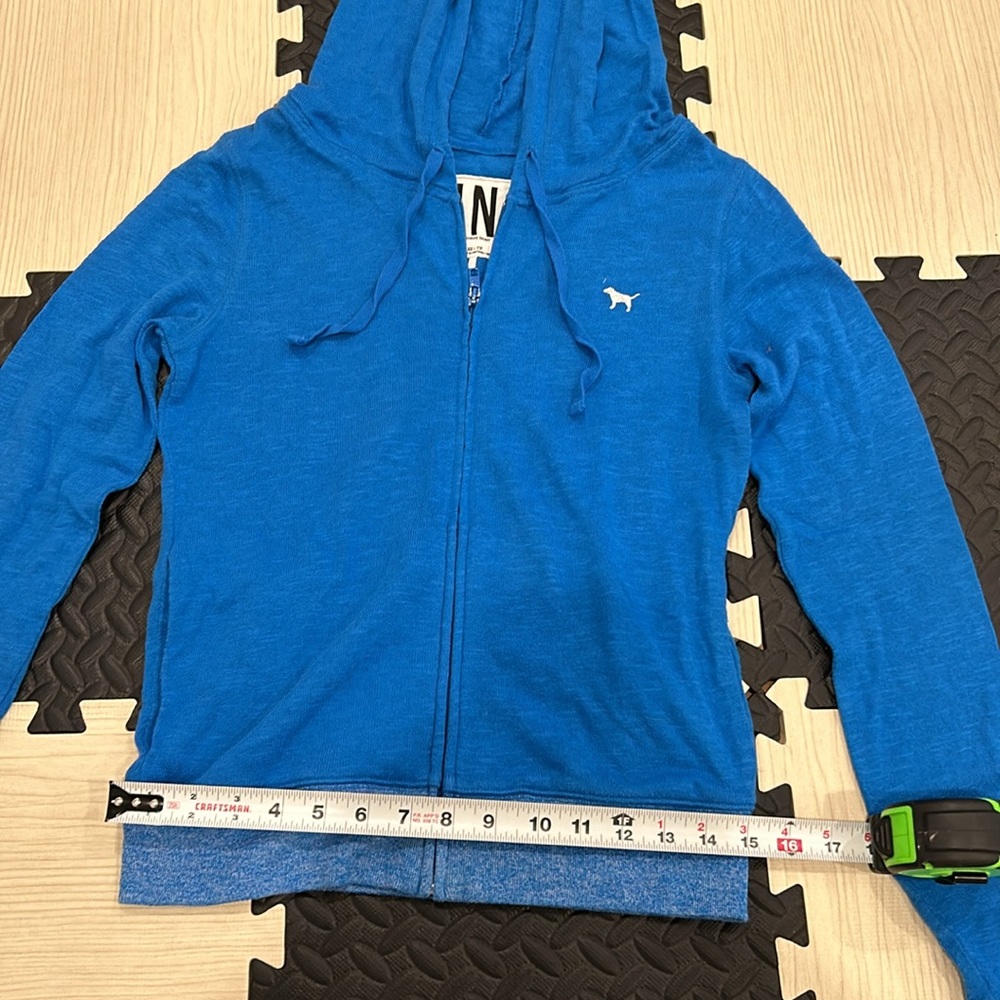 Pink Victoria’s Secret zip up in color, blue size extra small - Picture 3 of 8